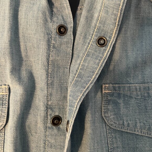 Lucky Brand - True Indigo Button Up Shirt / Size Medium - Picture 8 of 10